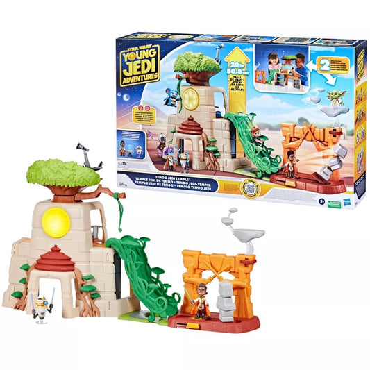 Star Wars Young Jedi Adventures – Tenoo Jedi Temple Playset with Lights & 2 Figures