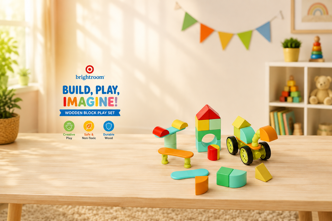 Gigglescape 30-Piece Magnetic Building Blocks & Tiles Set