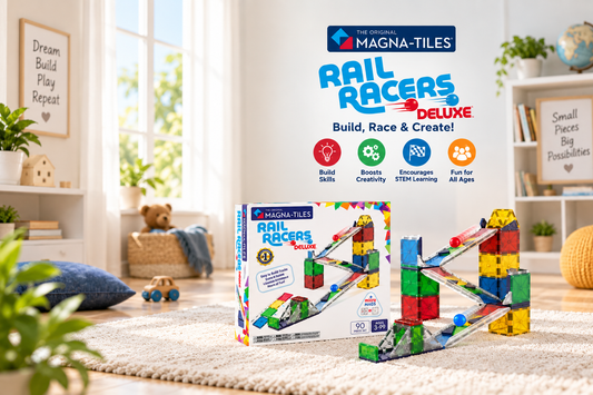 Build, Race & Create: MAGNA-TILES Rail Racers Magnetic Building Set