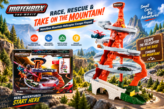 Race, Jump & Escape: Matchbox Mountain Helicopter Escape Playset