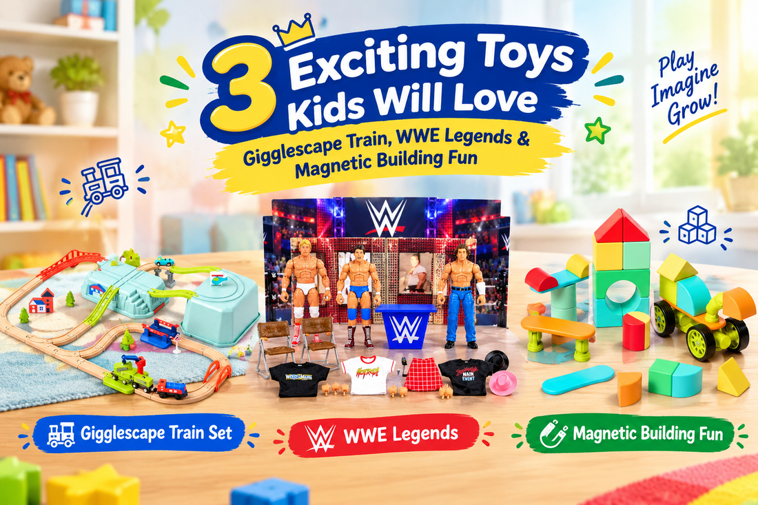 3 Exciting Toys Kids Will Love: Gigglescape Train, WWE Legends & Magnetic Building Fun