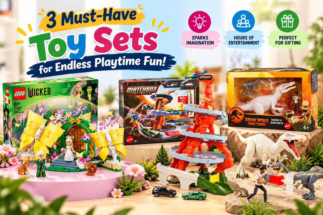 3 Exciting Toys Kids Will Love: LEGO Wicked, Matchbox Helicopter & Jurassic World Dinosaurs