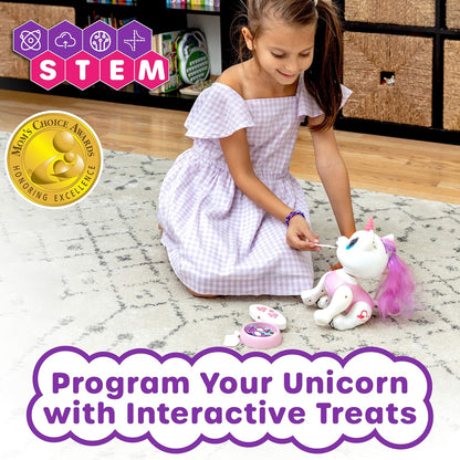 Robo Pets Unicorn Toy for Girls and Boys - Remote Control Robot Toys with Interactive Hand Motion Gestures, STEM Programmable Treats, Walking, Dancing Robot Unicorn Kids Toy (Pink)