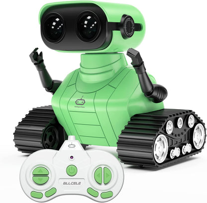 Girls Robot Toy, Rechargeable RC Robot for Kids, Remote Control Toy with Music and LED Eyes, Gift for Children Age 3 Years and up - Pink
