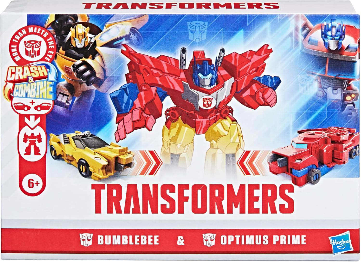 Crash & Combine Heroes, 3.75-Inch Converting Bumblebee and Optimus Prime Action Figures, Robot Toys for Kids 6 and up (Amazon Exclusive)