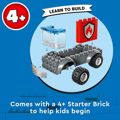 City Fire Station and Fire Engine 60375, Pretend Play Fire Station with Firefighter Minifigures, Educational Vehicle Toys for Kids Boys Girls Age 4+