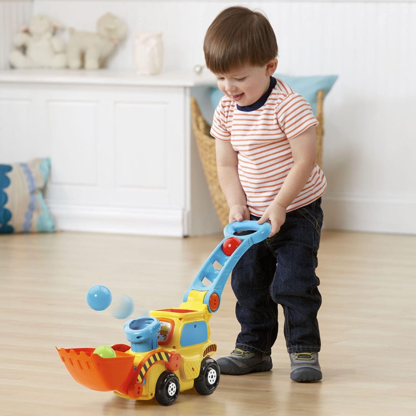 Pop-A-Balls Push and Pop Bulldozer, Yellow