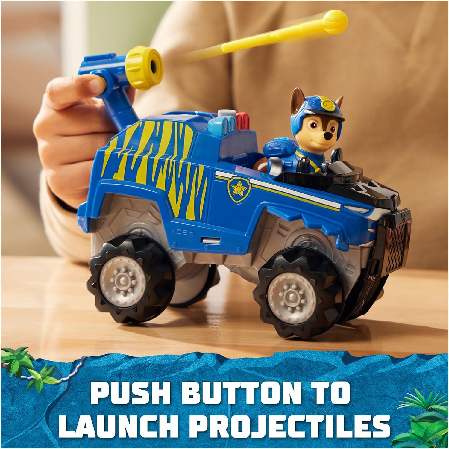 Jungle Pups, Chase Tiger Vehicle, Toy Truck with Collectible Action Figure, Kids Toys for Boys & Girls Ages 3 and Up