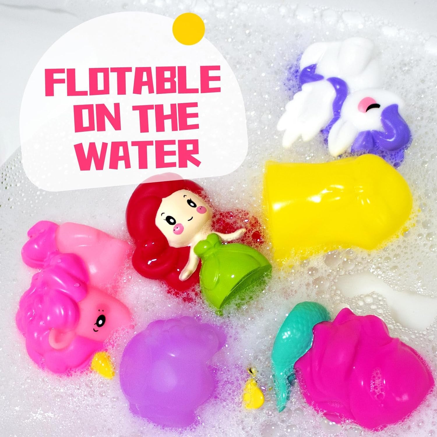 Baby Bath Toys - No Hole Bath Toys for Kids, Bath Tub Shower Toys for Newborn Baby