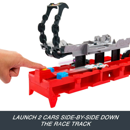 Hot Wheels City Hot Wheels Ultimate Dual Dragon Transporter & 2 1:64 Scale Toy Cars