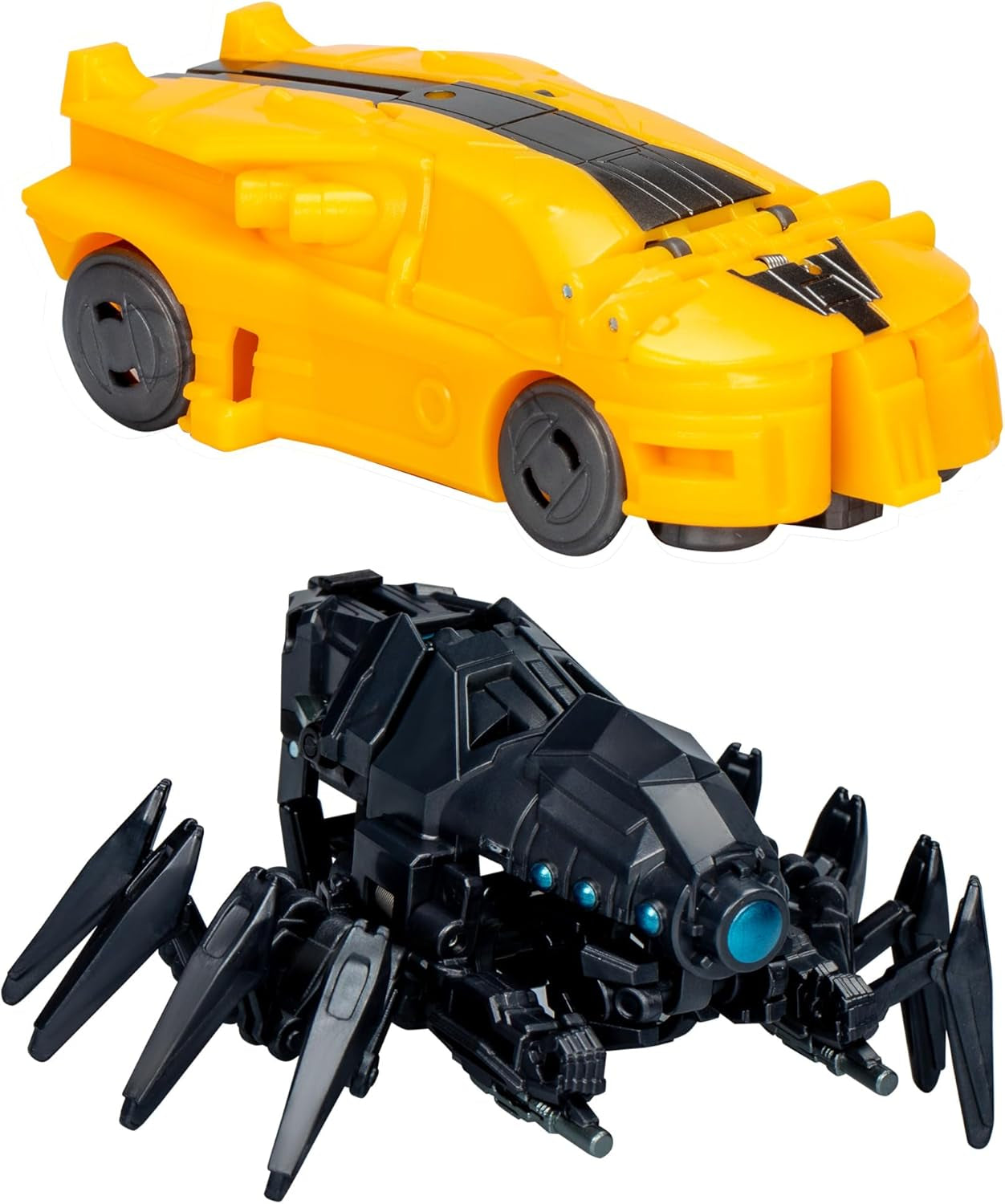 : One Cog Changer Bumblebee (B-127) & Airachnid, 4-Inch Robot Action Figures, Interactive Toys for Boys & Girls Ages 6 and Up