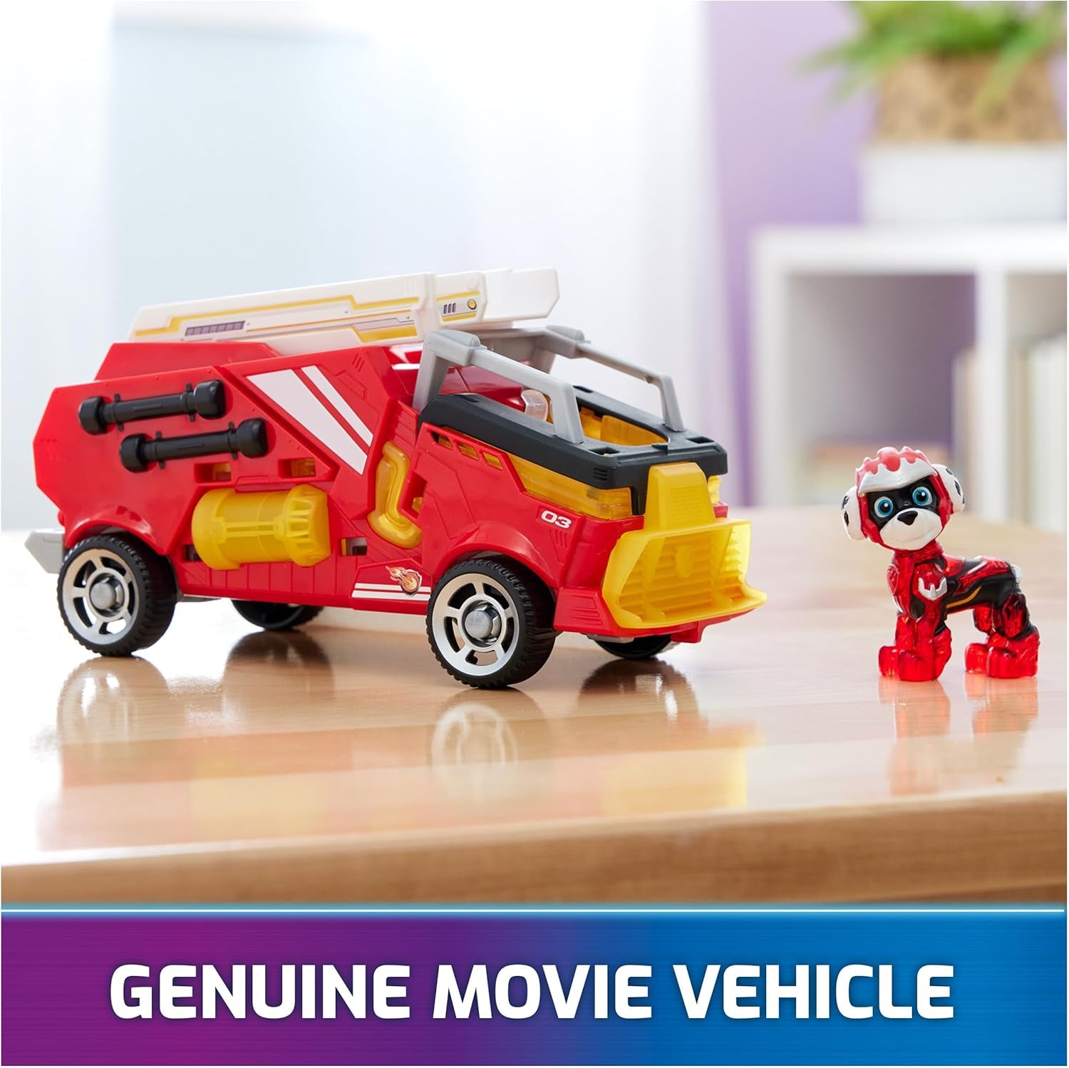: the Mighty Movie, Firetruck Toy with Marshall Mighty Pups Action Figure, Lights and Sounds, Kids Toys for Boys & Girls 3+