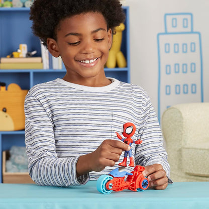 Marvel , Spidey Action Figure with Toy Motorcycle, Preschool Toys for 3 Year Old Boys and Girls and Up