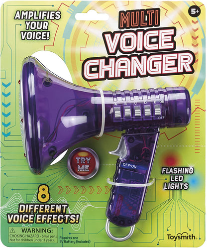 Tech Gear Multi Voice Changer – Amplifies Voice with 8 Fun Effects, Fun Toy or Gift for Kids Ages 5+- Christmas Gifts, Stocking Stuffer, 6.5”, Colors May Vary