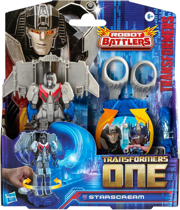 One Robot Battlers Starscream, 4.5-Inch Robot Action Figure, Interactive Toys for Boys and Girls Ages 6 and Up