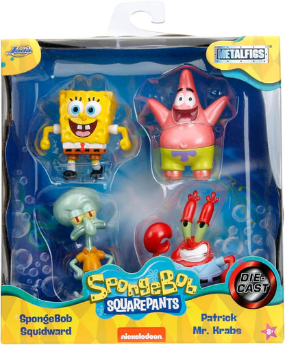 Spongebob Squarepants 2.5" 4-Pack Die-Cast Figures, Toys for Kids and Adults