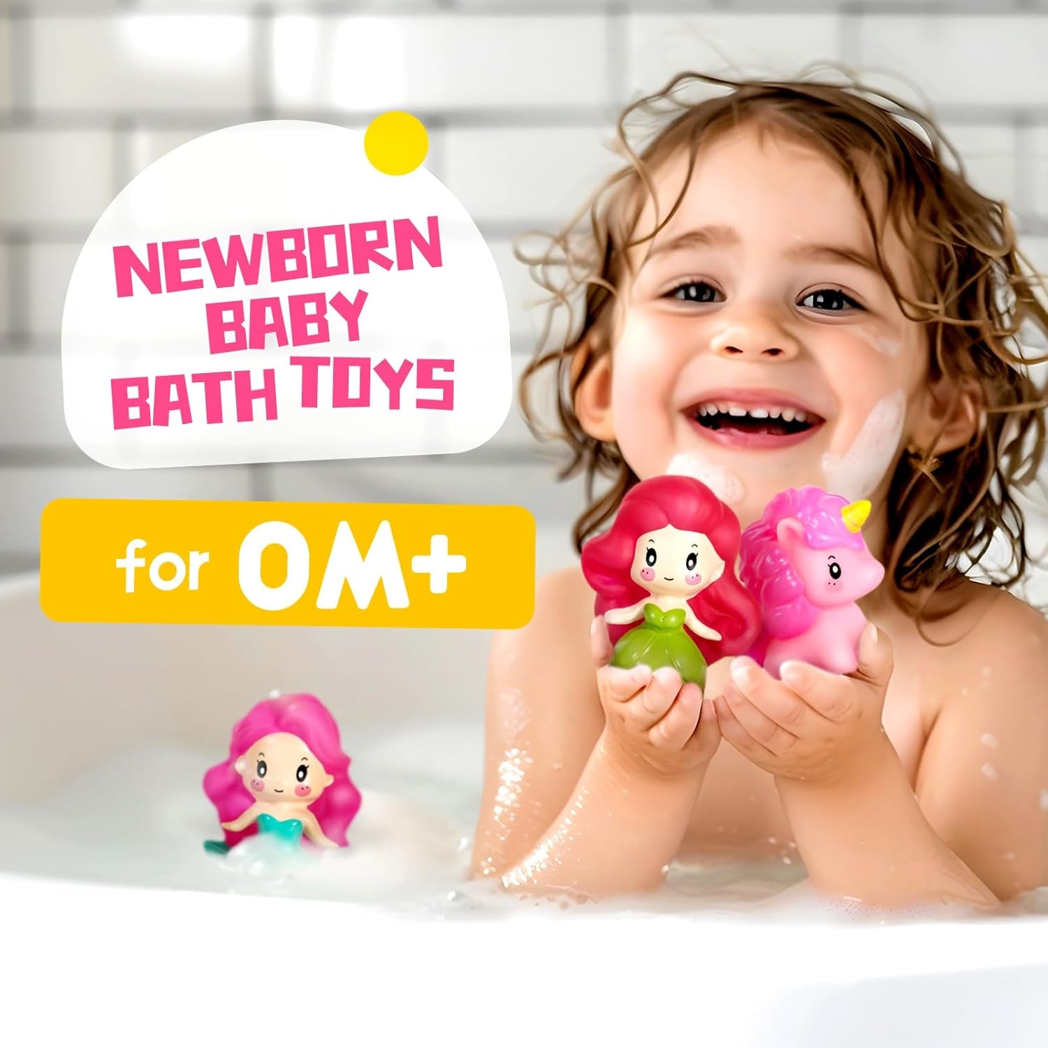 Baby Bath Toys - No Hole Bath Toys for Kids, Bath Tub Shower Toys for Newborn Baby