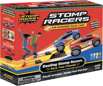 Stomp Racers Air Powered Race Cars by , 2 Car Racer Pack - Dueling Stomp Racers Toy Car Launcher - Fun Backyard & Outdoor Multi-Player Kids Toys Gifts for Boys, Girls & Toddlers