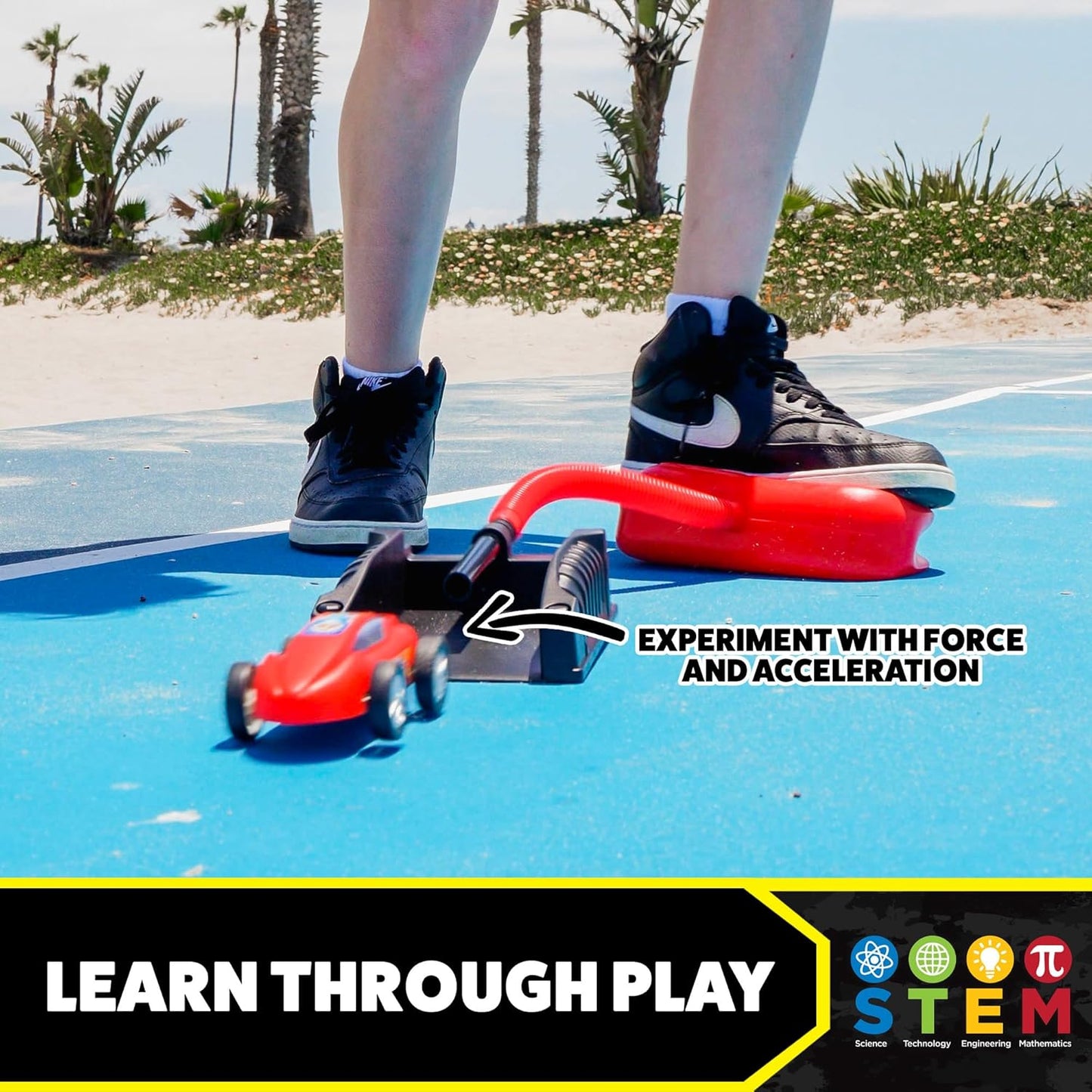 Stomp Racers Air Powered Race Cars by , 2 Car Racer Pack - Dueling Stomp Racers Toy Car Launcher - Fun Backyard & Outdoor Multi-Player Kids Toys Gifts for Boys, Girls & Toddlers