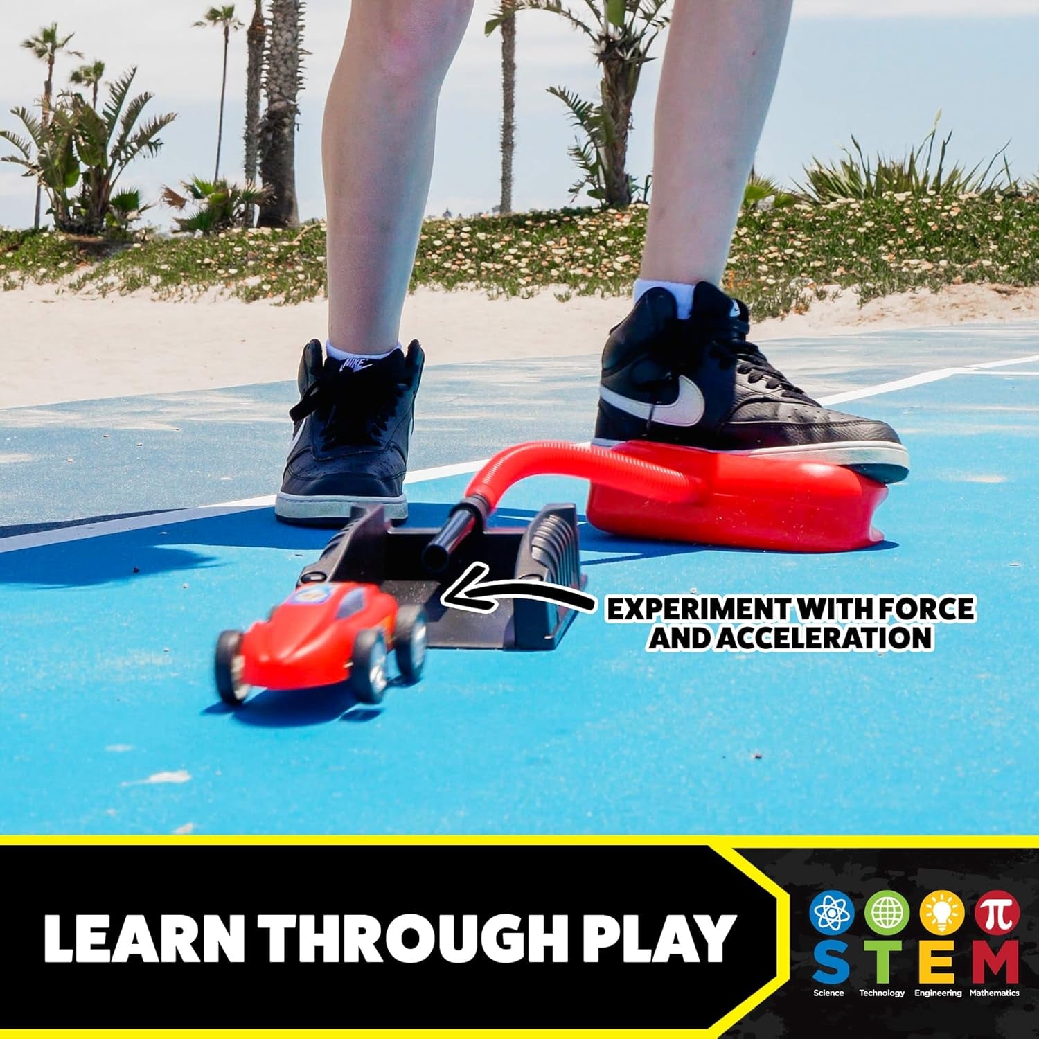 Stomp Racers Air Powered Race Cars by , 2 Car Racer Pack - Dueling Stomp Racers Toy Car Launcher - Fun Backyard & Outdoor Multi-Player Kids Toys Gifts for Boys, Girls & Toddlers