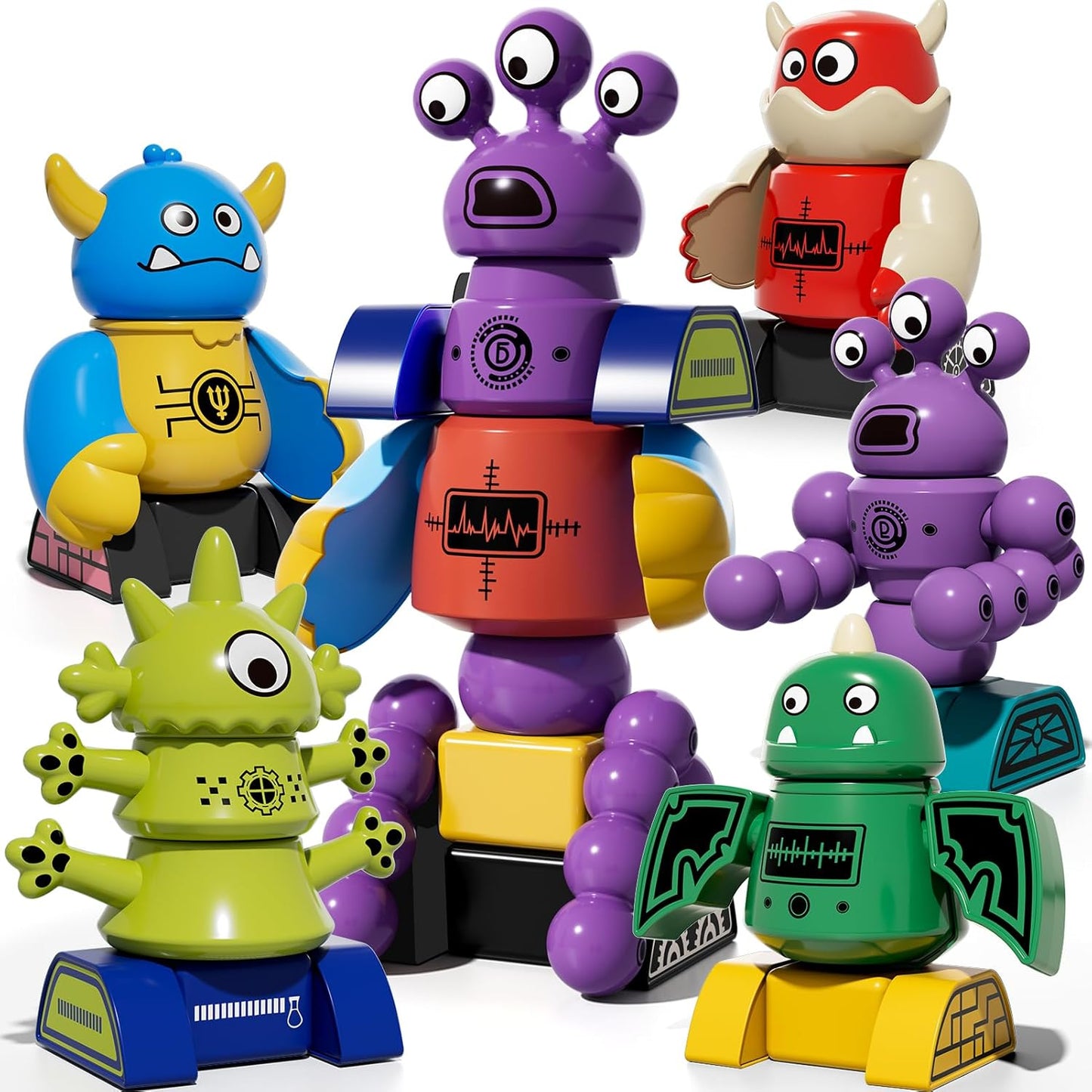 Magnet Robot Toy for Kids 3-5 Years Old - Monster Magnet Toys Stacking Transform Toys with Storage Box, Set for Boys Age 3 4 5 6 7 Years Old Boys, Christmas and Birthday Gifts