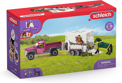 Horse Club - 38-Piece Toy Trailer and Truck Playset with Horse, Rider Action Figure and Accessories, Detailed Animal Toys for Kids Ages 5+