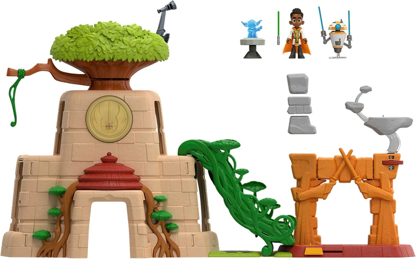 : Young Jedi Adventures Tenoo Jedi Temple, 20-Inch-Tall Playset with Lights & Sounds, 2 Action Figures, Preschool Toys for 3 Year Old Boys & Girls & Up