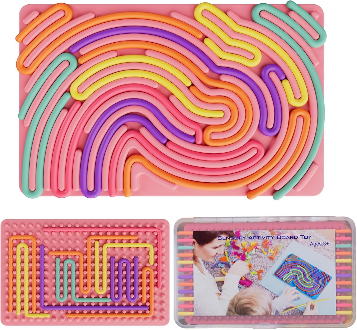 Sensory Fidget Toys for Kids Toddler Boys ,Sensory Activity Board for Stress Anxiety Autistic ADHD, Calm down Travel Airplane Essentials Toys for 3+ Year Old, Stuffers Gifts for Teen Girl