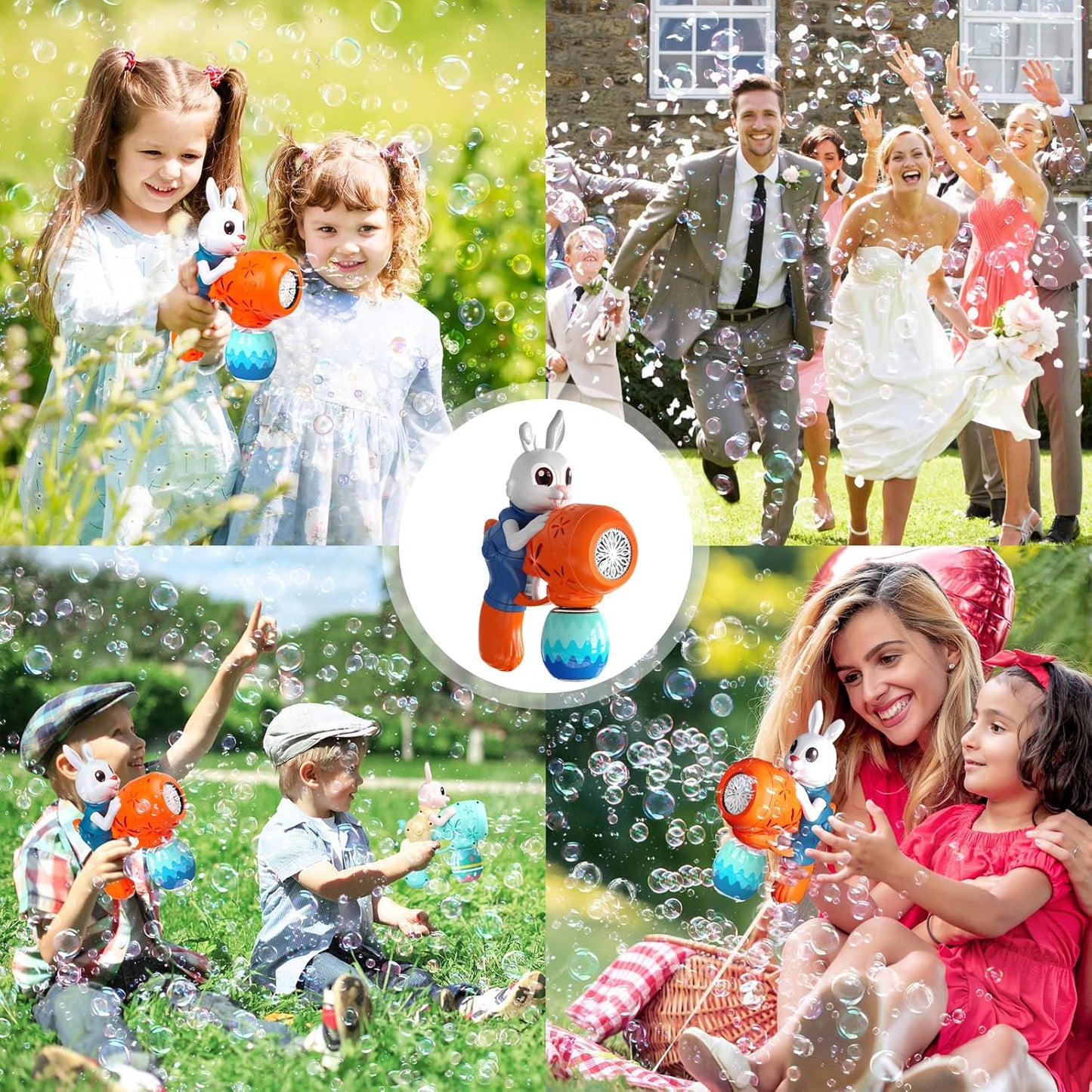 Easter Toys-Bunny Bubble Machine for Kids,Easter Eggs,Automatic Bubble Maker Blower Machine for Toddlers,Bubble Blaster, Birthday Gifts for Age 3+ Years Old Boys Girls(Blue)