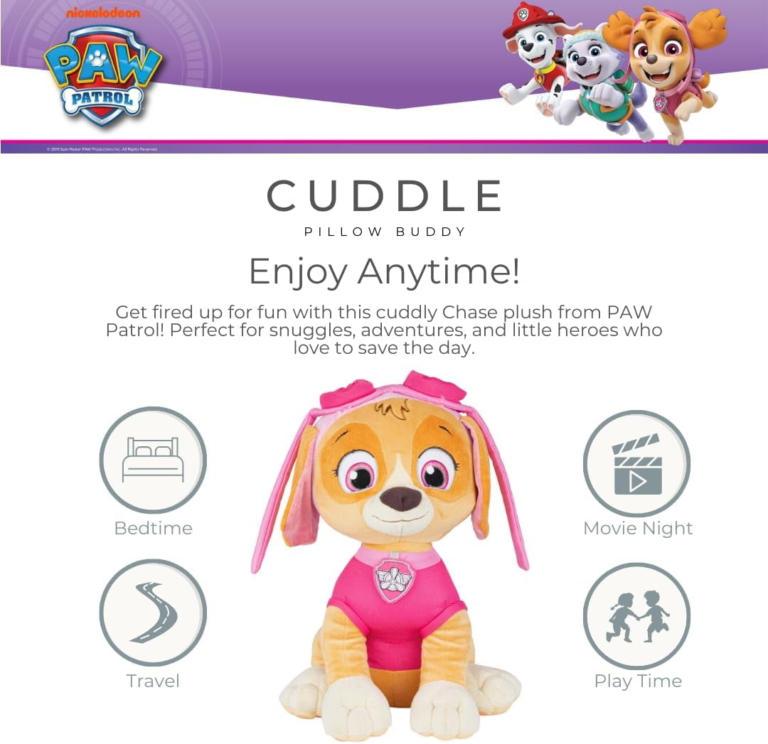 Paw Patrol Skye Kids Bedding Super Soft Plush Cuddle Pillow Buddy, One Size, (Official) Nickelodeon Product by