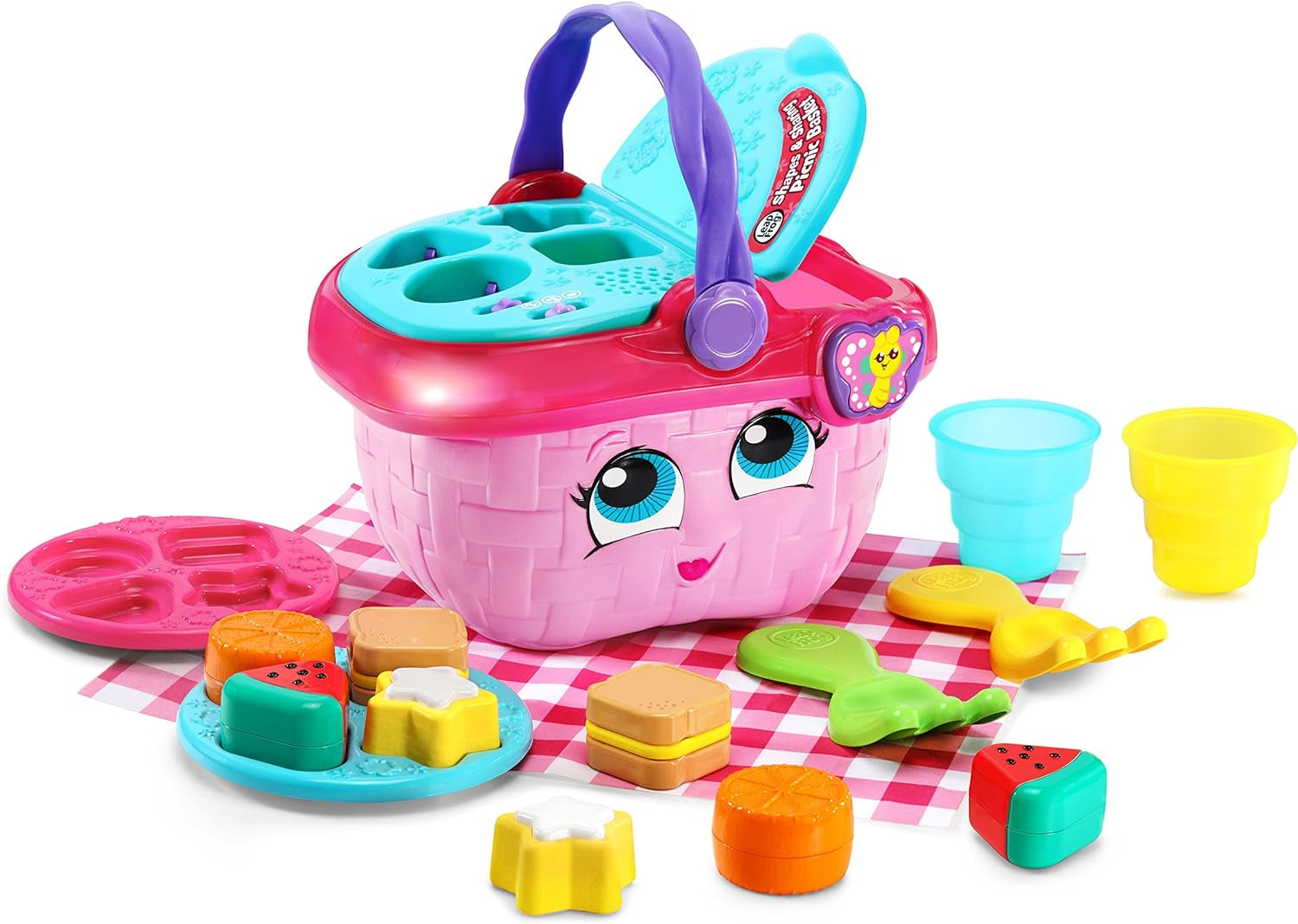 Shapes and Sharing Picnic Basket, Pink