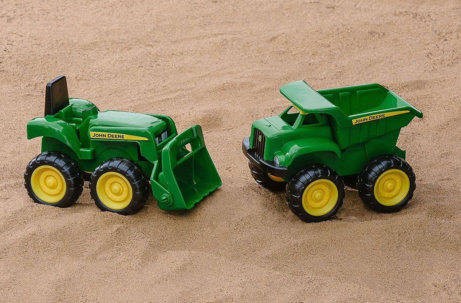 John Deere Vehicle Set - Includes Dump Truck Toy and Tractor Toy with Loader - Kids Outdoor Toys - Kids Construction Toys and Sandbox Toys - 6 Inches - 2 Count - Ages 18 Months and Up