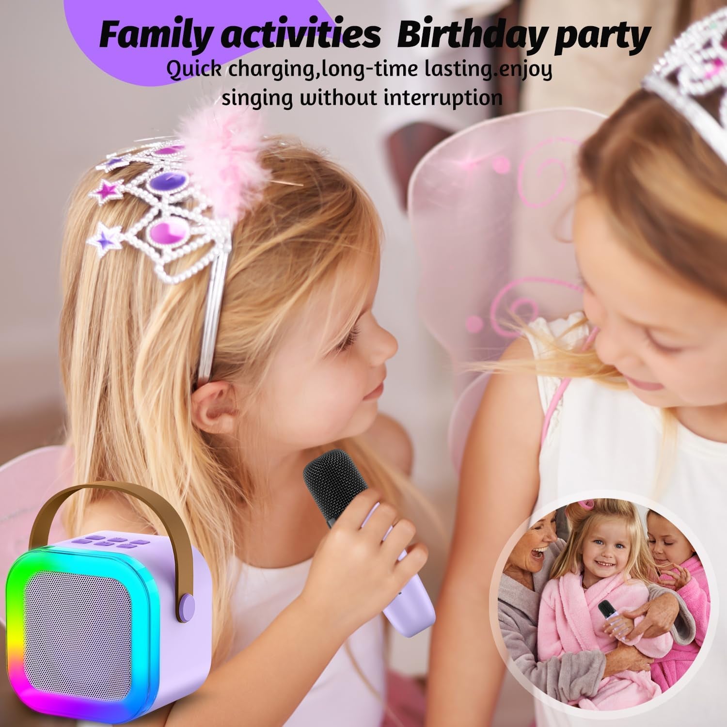 Kids Karaoke Microphone Machine Toy, 4-12 Years Old Girls Christmas Birthday Gift for Girls, Karaoke Toys Gifts for Girls Ages 4, 5, 6, 7, 8, 9, 10, 12 +Year Old Birthday Party.