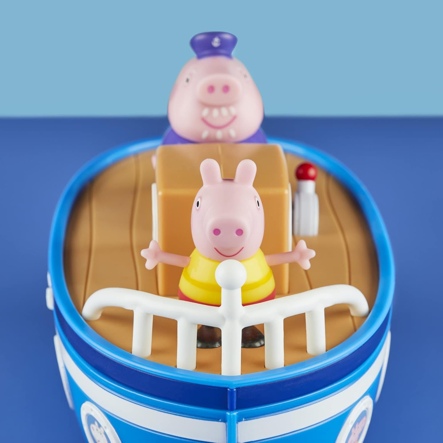 Peppa’S Adventures Grandpa Pig’S Cabin Boat Vehicle Preschool Toy: 1 Figure, Removable Deck, Rolling Wheels, for Ages 3 and Up