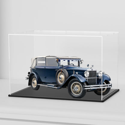 Acrylic Display Case, 8X8X8 Inch Cube, Clear Acrylic Box with Matte Black Base and Lid for Collectibles and Figures