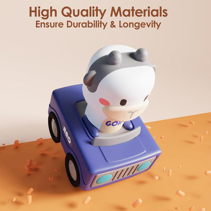 Press to Go Car Toys for Toddlers 1-3, Baby Animal Racing Cars, Infant Play Vehicle Set, Baby Push Go Friction Car Toys for 6-9-12-18 Months, 1St Birthday Gifts for 1-2 Years Old Boys