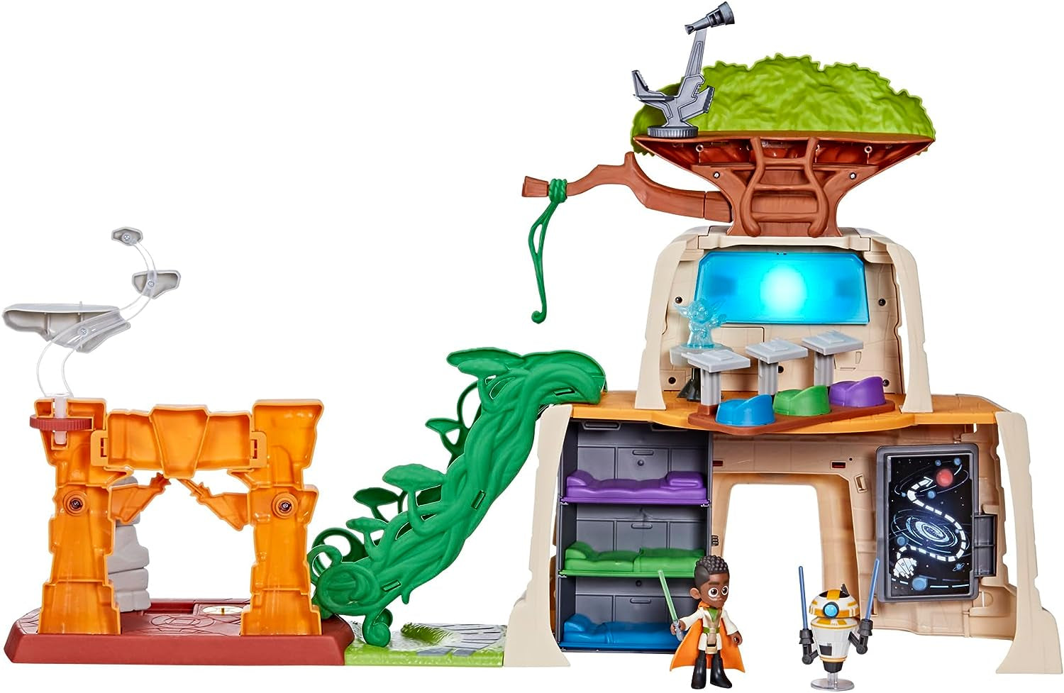 : Young Jedi Adventures Tenoo Jedi Temple, 20-Inch-Tall Playset with Lights & Sounds, 2 Action Figures, Preschool Toys for 3 Year Old Boys & Girls & Up