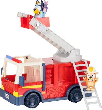 Firetruck Toy with Firefighter Bingo, Bob Bilby Figures | Extendable Ladder & Hose | Includes Stickers - Perfect for Kids Ages 3+