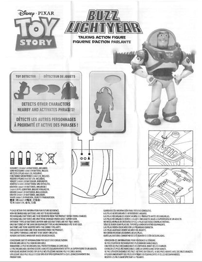 Official Buzz Lightyear Interactive Talking Action Figure from Toy Story, Features 10+ English Phrases, Interacts with Other Figures and Toys