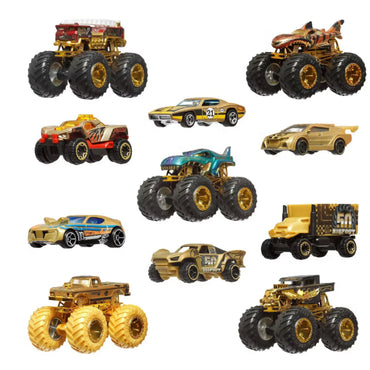 Bigfoot 50 Trophy Champions Diecast Car Set (5x Monster Trucks & 6 Hot Wheels)
