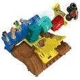 Hot Wheels Monster Trucks Demo Derby Jump Challenge Playset, 1 Toy Car & 3 Crushable Cars