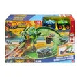 Hot Wheels Monster Trucks Sharks vs. Dinos Dragon Destruction Playset & 2 Toy Trucks