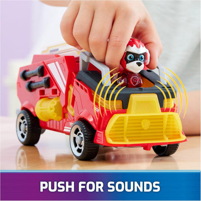 : the Mighty Movie, Firetruck Toy with Marshall Mighty Pups Action Figure, Lights and Sounds, Kids Toys for Boys & Girls 3+