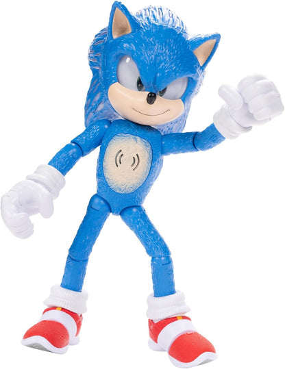 3 Ultimate Talking Sonic 12-Inch Figure, Features 30+ Iconic and Humorous Phrases and Sounds from the Movies, Light-Up Eyes and Quills