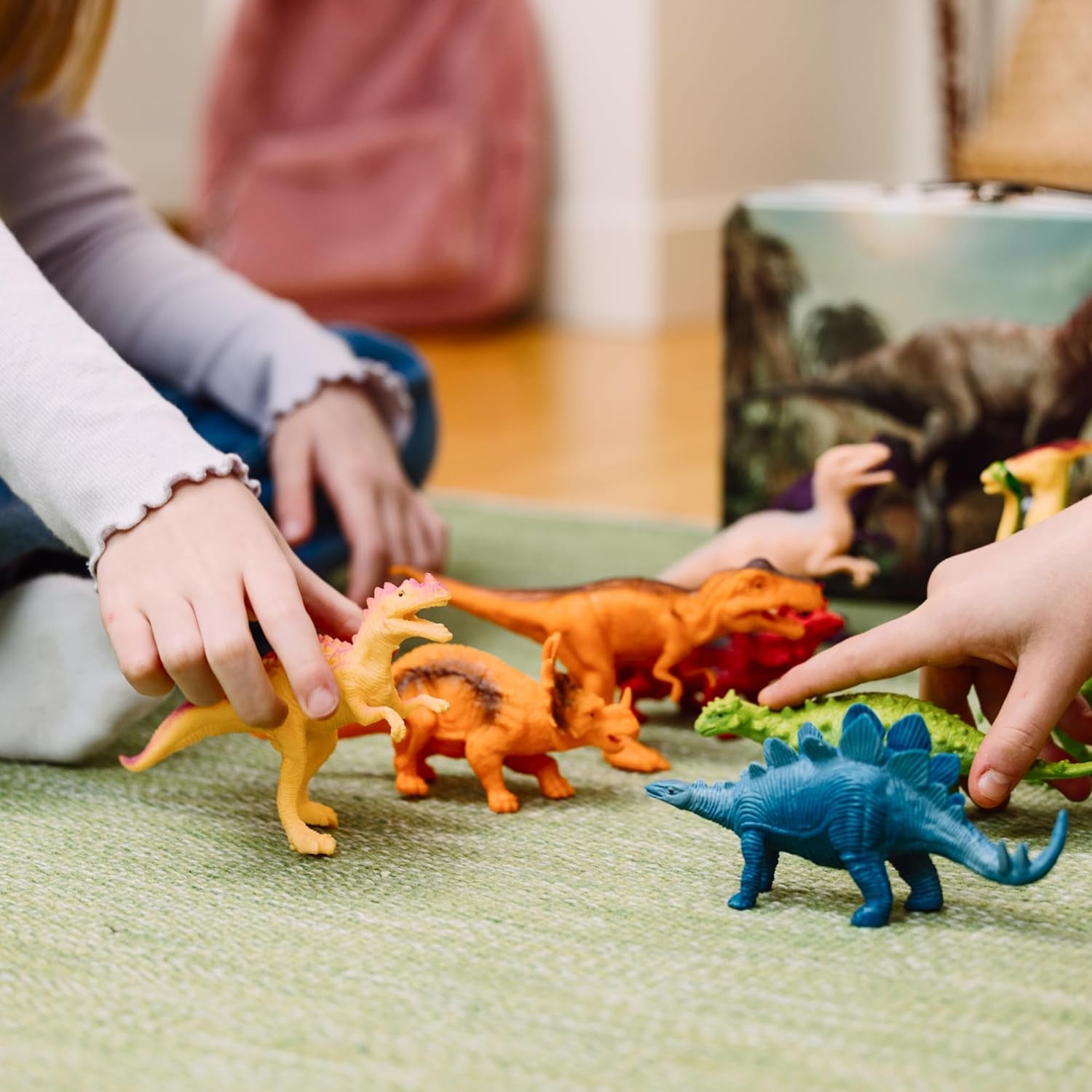 Dinosaur Toys for Kids 3-5 – 12 Realistic Small Dinosaur Figures with Metal Storage Box, Soft Dino Toy for Boys & Girls 5-7 Years Old – Toddler Boy, Animal Dino Toys