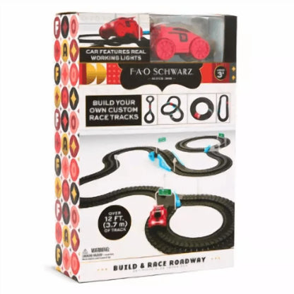 FAO Schwarz Vehicle Car Build & Race Roadway 287 Piece Track Play Set