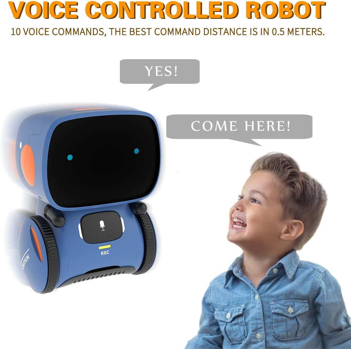 Robot Toys for Boys and Girls, Voice Control and Touch Sensor Interactive Smart Talking Robots Intelligent Partner and Teacher with Singing, Dancing, Repeating, Toy Gifts for Kids Age 3 and Up