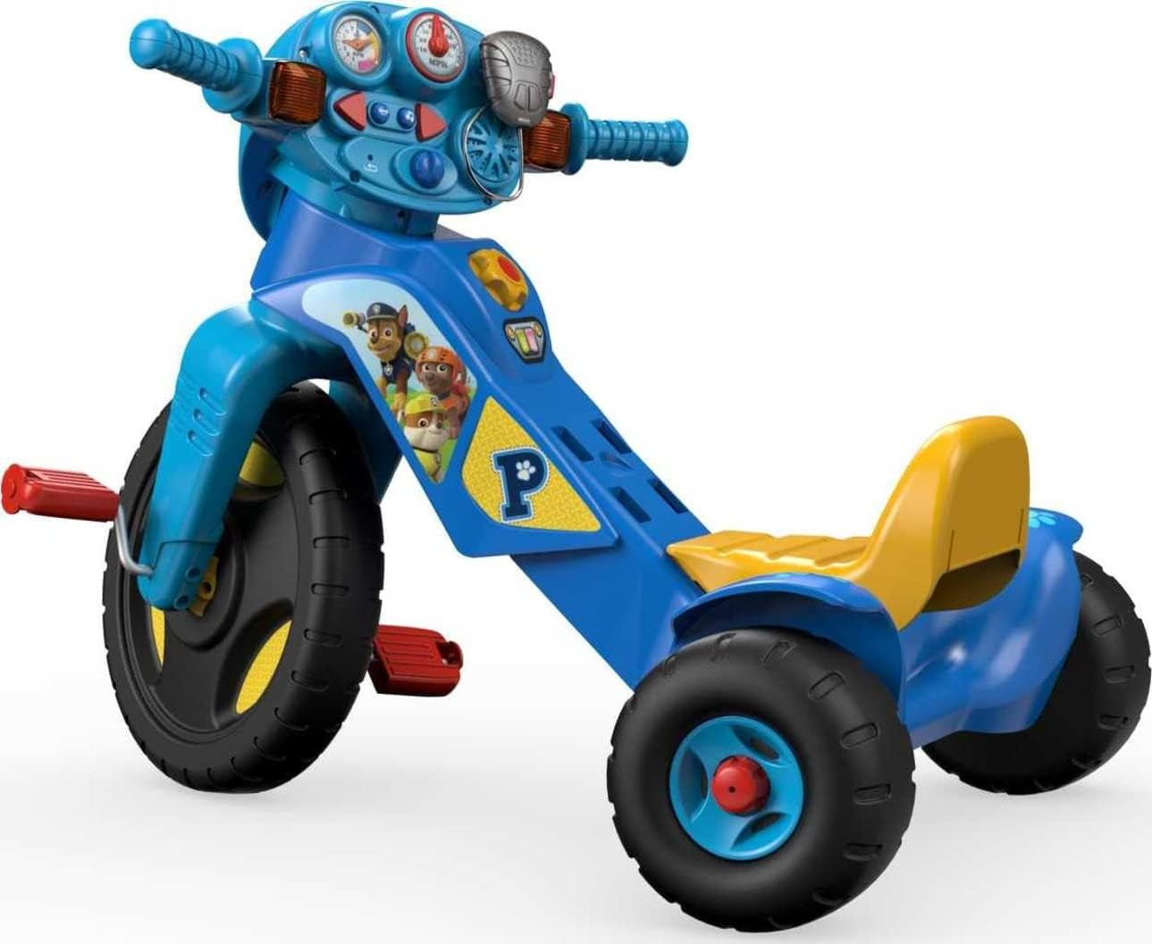 PAW Patrol Toddler Tricycle Lights & Sounds Trike Toy Bike with Handlebar Grips & Storage for Preschool Kids Ages 2+ Years