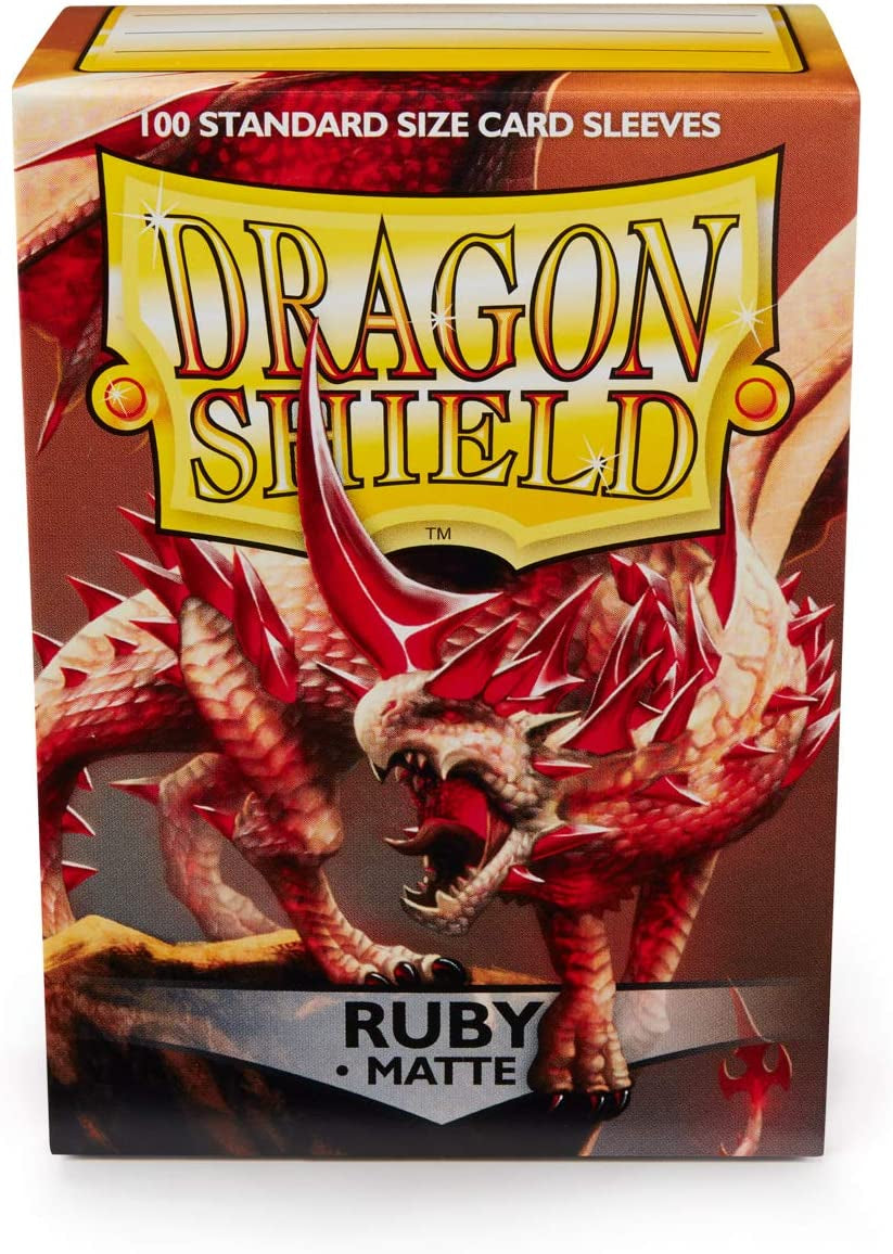 | Standard Size Card Matte Sleeves | 100 CT - Smooth & Tough Premium TCG Sleeves | Compatible with Pokemon, Flesh & Blood, One Piece & Magic the Gathering | Blood Red - Matte