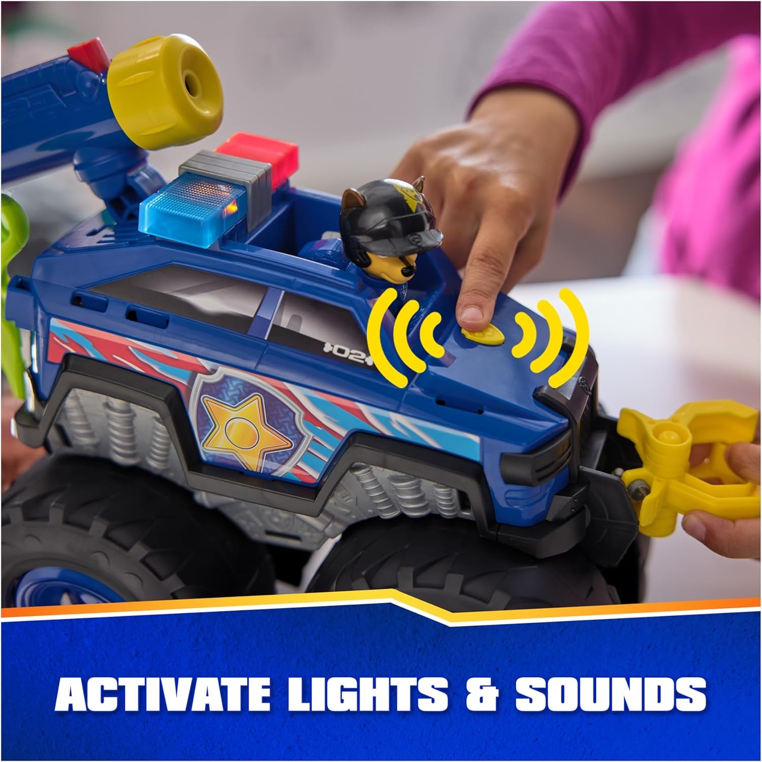 : Rescue Wheels Chase’S Power Haulin’ Cruiser, Toy Truck with Launcher, Motorized Winch, Lights & Sounds, Kids Toys for Boys & Girls Ages 3+